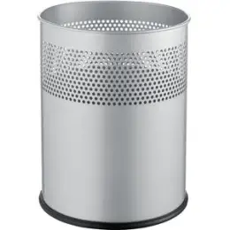 Papierkorb Helit H2515799 15 Liter silber Metall Lochdekor