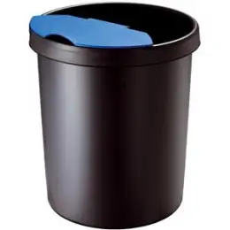 Abfalleinsatz Helit H6106593 mit Deckel 6 Liter schwarz/blau für Papierkorb H61061 und H61062