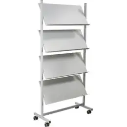 Prospektregal Helit H6813499 12x A4 Metall pulverbeschichtet in Silber