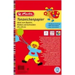 Tonzeichenpapierblock Herlitz 00229401 23x33cm 120g farbig sortiert 20 Blatt, Pack 5 Stk