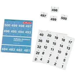 Aufklebenummern Herlitz 00791871 1-500 nummeriert selbstklebend weiß Papier
