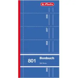 Bonbuch Herlitz 00891614 801 sortiert 360 Abrisse mit Kohlepapier, Pack 5 Stk