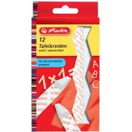Wandtafelkreide Herlitz 300010398 08648107 weiß, Pack 12 Stk