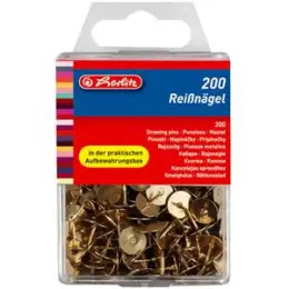 Reißnägel Herlitz 08770208 Metall messing, Pack 5 x 200 Stk