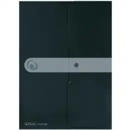 Dokumententasche Herlitz 300000701 11206695 easy orga A4 PP opak-schwarz mit Druckknopfverschluss, Pack 6 Stk