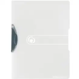 Klemmmappe Herlitz 300000704 11207107 Express-Clip easy orga transparent-farblos A4 PP bis 30 Blatt Clip grau, Pack 5 Stk
