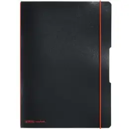 Notizheft Herlitz 300003356 11361508 my.book flex A4 2 x 40 Blatt liniert+kariert PP schwarz, Pack 3 Stk