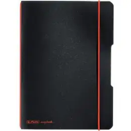 Notizheft Herlitz 300003361 11361557 my.book flex A5 40 Blatt kariert PP schwarz, Pack 5 Stk