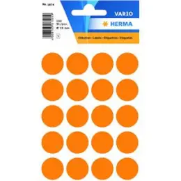 Markierungspunkte Herma 1874 Vario Ø 19mm leuchtorange, Pack 10 x 100 Stk/5 Blatt