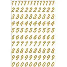 Selbstklebende Zahlen Herma 4151 8mm gold/transparent 0-9 Folie wetterfest, Pack 10 x 2 Blatt