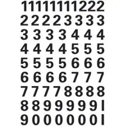 Selbstklebende Zahlen Herma 4159 10mm schwarz wetterfest 0-9, Pack 10 x 1 Blatt