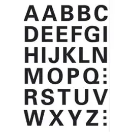 Selbstklebende Buchstaben Herma 4163 15mm A-Z wetterfest schwarz Folie schwarz, Pack 1 Blatt