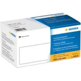 Frankieretiketten Herma 4314 165 x 44 mm weiß einzeln mit Abziehlasche, Pack 1000 Stk