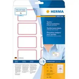 Namens-Etiketten Herma 4405 Special 80 x 50 mm weiß/roter Rand Acetatseide, Pack 200 Stk