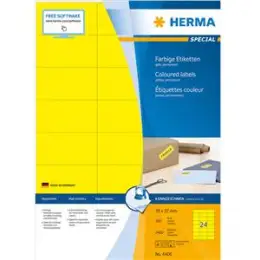 Etiketten Herma 4406 Special 70 x 37 mm gelb, Inkjet Laser Kopierer, Pack 2400 Stk