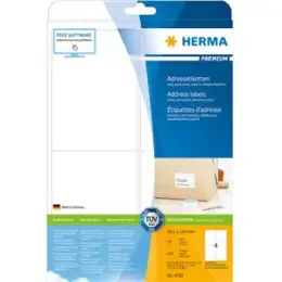 Etiketten Herma 4503 Premium 99,1 x 139 mm weiß, Inkjet Laser Kopierer, Pack 100 Stk/25 Blatt
