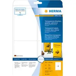 Etiketten Herma 8019 Special 99,1 x 139 mm transparent Folie wetterfest, Laser, Pack 100 Stk