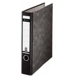 Ordner Leitz 1060-00-00 10600000 A4, 59mm, Pappe/Wolkenmarmor, ohne Schlitze, schwarzer Rücken