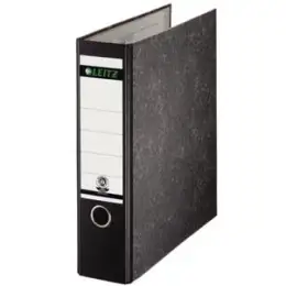 Ordner Leitz 1070-00-00 10700000 A4, 80mm, Pappe/Wolkenmarmor, ohne Schlitze, schwarzer Rücken