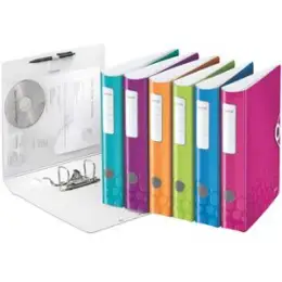 Ordner Leitz 1107-00-99 11070099 Active Wow A4, 60mm, gewölbt, Polyfoam, Gummizug, farbig sortiert, Pack 5 Stk