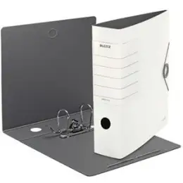 Ordner Leitz 1112-00-01 11120001 Solid A4, 82mm, Polyfoam, Gummizug, Wechselfenster, weiß