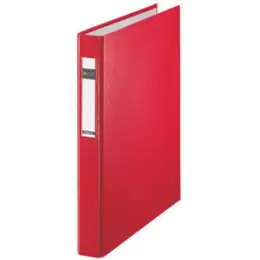 Ringbuch Leitz 4212-00-25 42120025 A4 Überbreite, 4 Ringe Ø 25 mm, Pappe/PP-Folie, D-Ring-Mechanik, rot, Pack 10 Stk