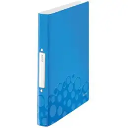 Ringbuch Leitz 4257-00-36 42570036 Wow A4, 2 Ringe Ø 25mm, PP, O-Ring-Mechanik, blau-metallic, Pack 10 Stk