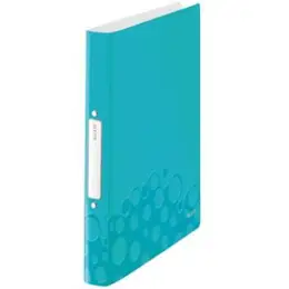 Ringbuch Leitz 4257-00-51 42570051 Wow A4, 2 Ringe Ø 25mm, PP, O-Ring-Mechanik, eisblau-metallic, Pack 10 Stk