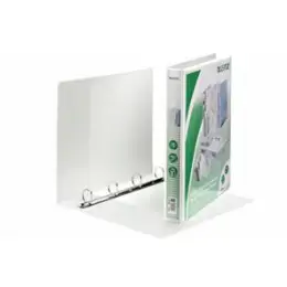 Präsentationsringbuch Leitz 4284-00-01 42840001 A4, 4 Ringe Ø 25 mm, Pappe/PP-Folie, 3 Außentaschen, 3 Innentaschen, D-Ring-Mechanik, weiß