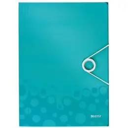 Eckspannermappe Leitz 4599-00-51 45990051 Wow eisblau-metallic A4 PP für 150 Blatt, Pack 10 Stk