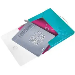 Ablagebox Leitz 4629-00-51 46290051 Wow eisblau-metallic A4 PP 30mm mit Rückenschild, Pack 5 Stk
