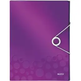 Ablagebox Leitz 4629-00-62 46290062 Wow violett-metallic A4 PP 30mm mit Rückenschild, Pack 5 Stk