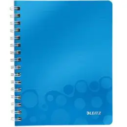 Collegeblock Leitz 4641-00-36 46410036 Wow A5 kariert 80 Blatt 80g Einband PP blau-metallic, Pack 6 Stk