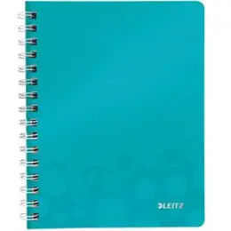 Collegeblock Leitz 4641-00-51 46410051 Wow A5 kariert 80 Blatt 80g Einband PP eisblau, Pack 6 Stk