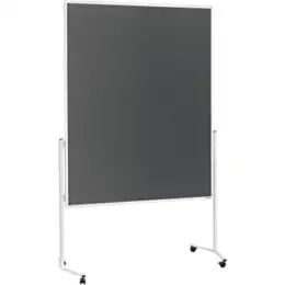 Moderationswand Magnetoplan 2111101 120x150cm grau Filz mit Rollen, Rahmen aus Aluminium