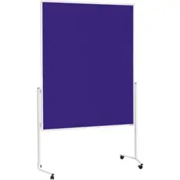 Moderationswand Magnetoplan 2111103 120x150cm blau Filz mit Rollen, Rahmen aus Aluminium