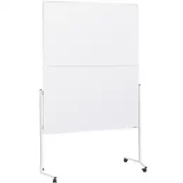 Moderationswand Magnetoplan 2111300 120x150cm weiß Karton klappbar, mit Rollen, Rahmen aus Aluminium