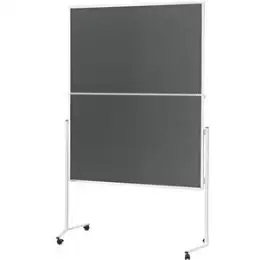 Moderationswand Magnetoplan 2111301 120x150cm grau Filz klappbar, mit Rollen, Rahmen aus Aluminium