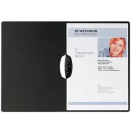 Bewerbungsmappe Pagna 22007-04 Swing schwarz Karton Klemmmechanik Schriftzug Prägung