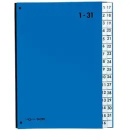 Pultordner Pagna 24329-02 A4, 32 Fächer, 1-31, Karton/laminiertes Papier, PP-Tabe, blau