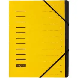 Ordnungsmappe Pagna 40059-05 12-teilig gelb 1-12