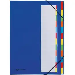 Ordnungsmappe Pagna 44133-02 Premium A4, 12-teilig, 12 Fächer, Karton/laminiertes Papier, Eckspanngummi, blau
