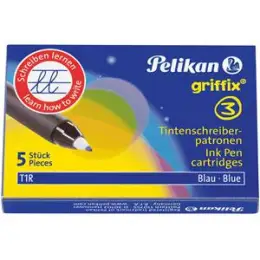 Tintenschreiber-Ersatzpatrone Pelikan 960567 blau für Griffix T1R, Pack 5 Stk