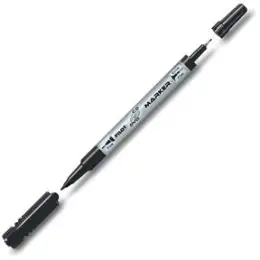 Filzschreiber Pilot SCA-TMCD-B 4056001 Twin Marker CD/DVD EF/F schwarz 2 Spitzen 0,3+0,5mm, Pack 12 Stk