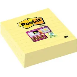 Haftnotiz Post-it 675-3SCY Super Sticky Notes 101x101mm liniert 3 Blöcke á 70 Blatt gelb