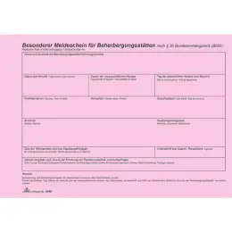 Meldeschein für Beherbergungsstätten RNK 1649 A5 alle Bundesländer, Pack 100 Blatt
