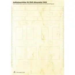 Ahnentafel-Etikettenblatt RNK 2818 für Ahnentafel 2808, Pack 5 Blatt