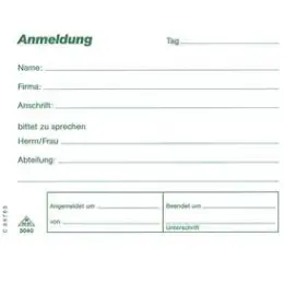 Besucheranmeldeblock RNK 3040 A6 50 Blatt