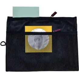 Kleinkrambeutel Rumold 378635 Mesh bag A5 schwarz mit Innenfutter aus Kunststoff