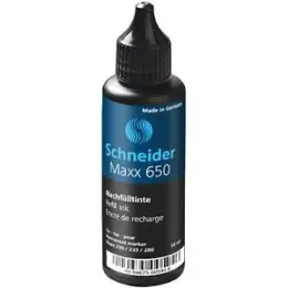 Permanentmarker-Nachfülltusche Schneider 165001 Maxx 650 schwarz, für Maxx 230, Maxx 233, Maxx 280, Pack 6 x Flasche je 50ml
